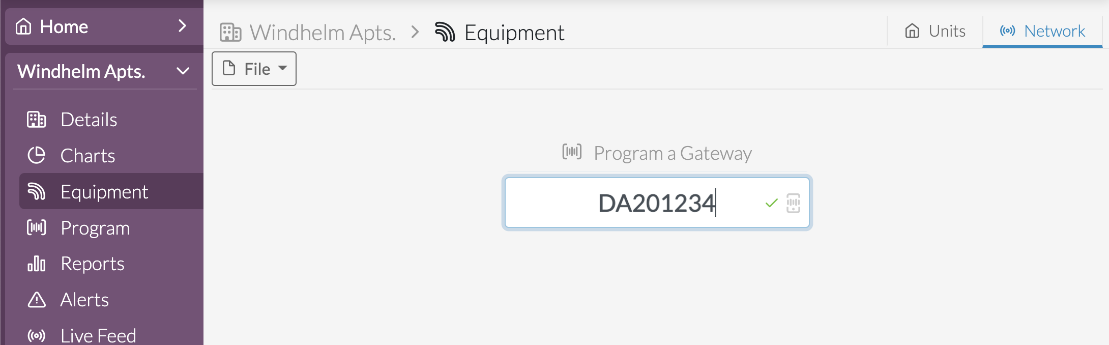 Enter the serial number in the Web Portal