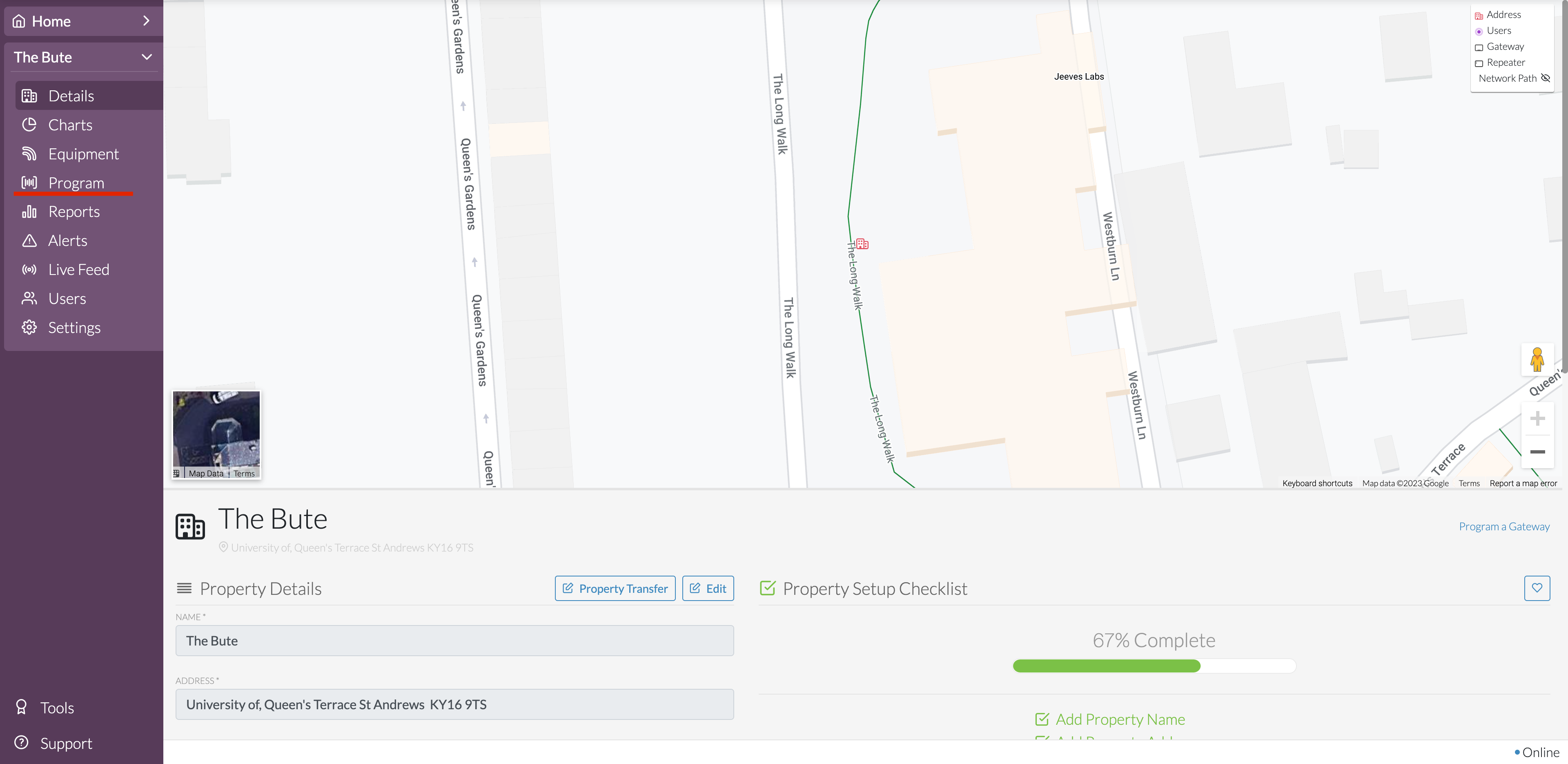 In the Program page on your property, Program your devices