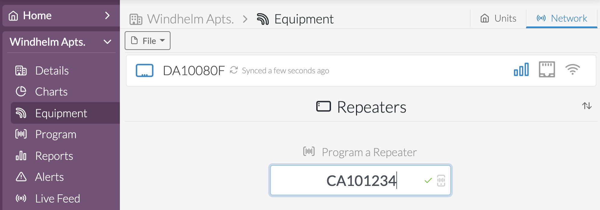 Enter the serial number in the Web Portal