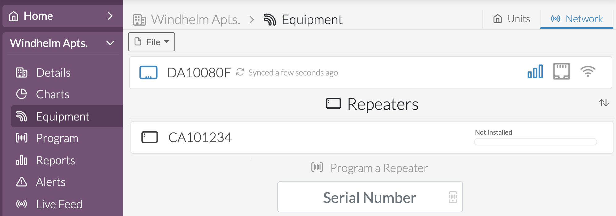 The Repeater will then be added to the property