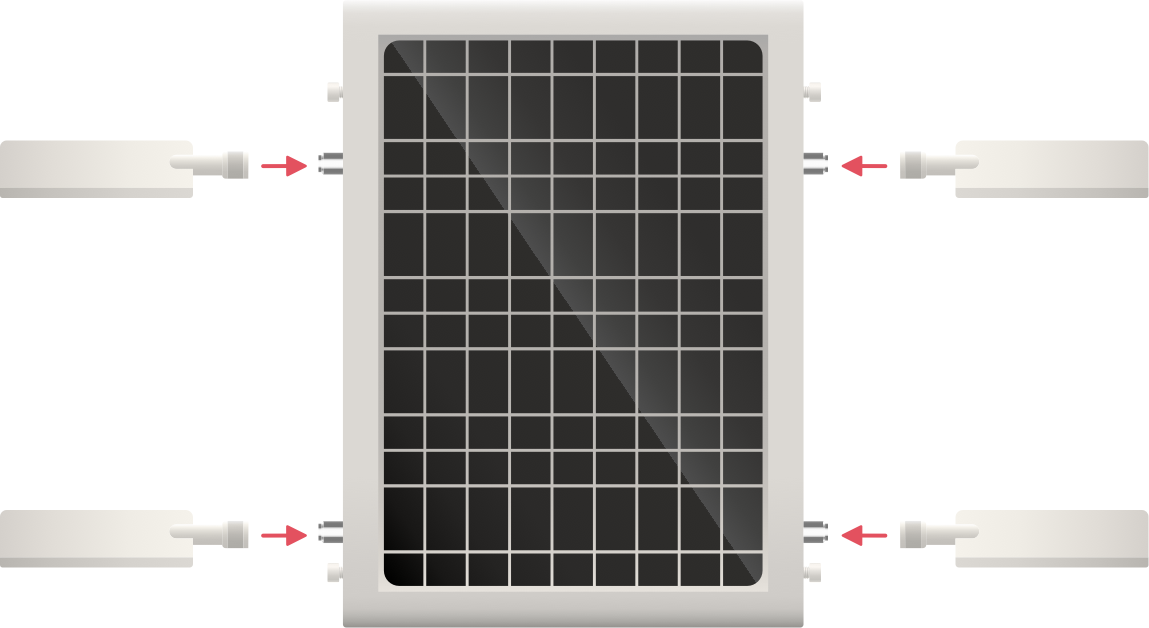 Attach Antennas to NextLink (Front Orthographic)
