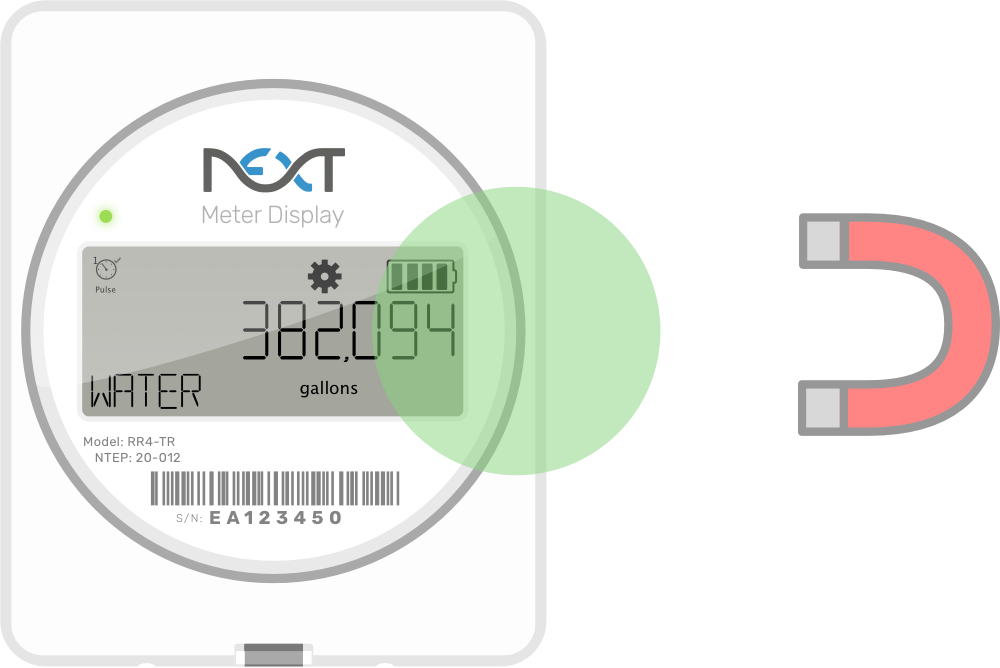 The RR301 Remote Reader will blink red indicating a wireless message is being sent