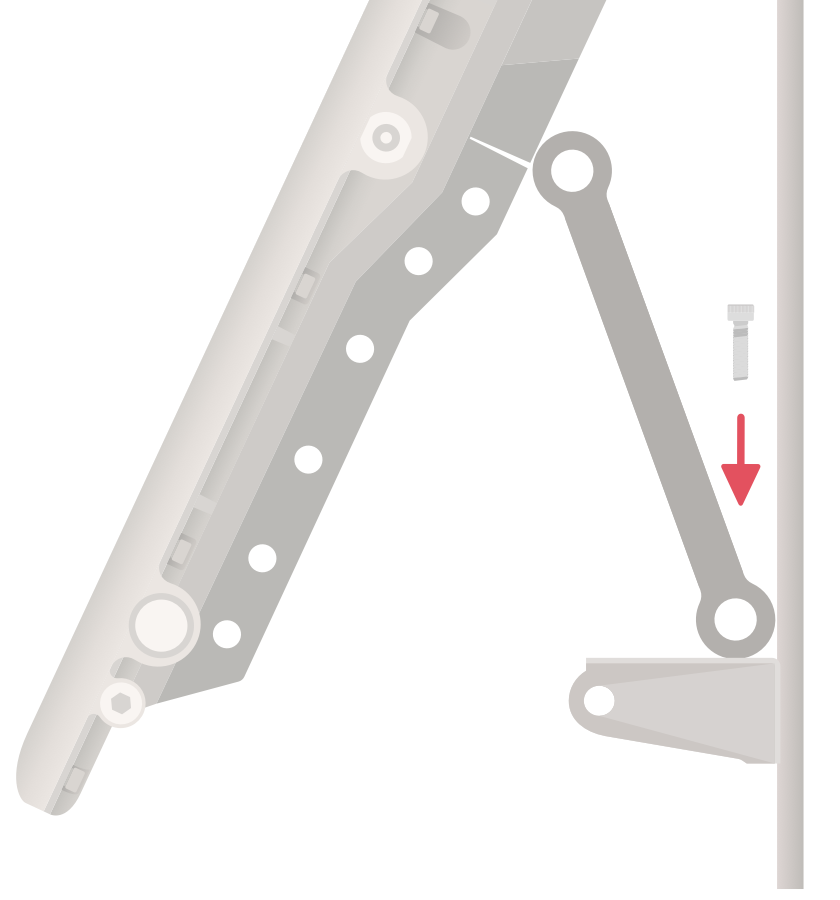 NextLink Wall Pivot Mount (Right) Pivot Bar Installation