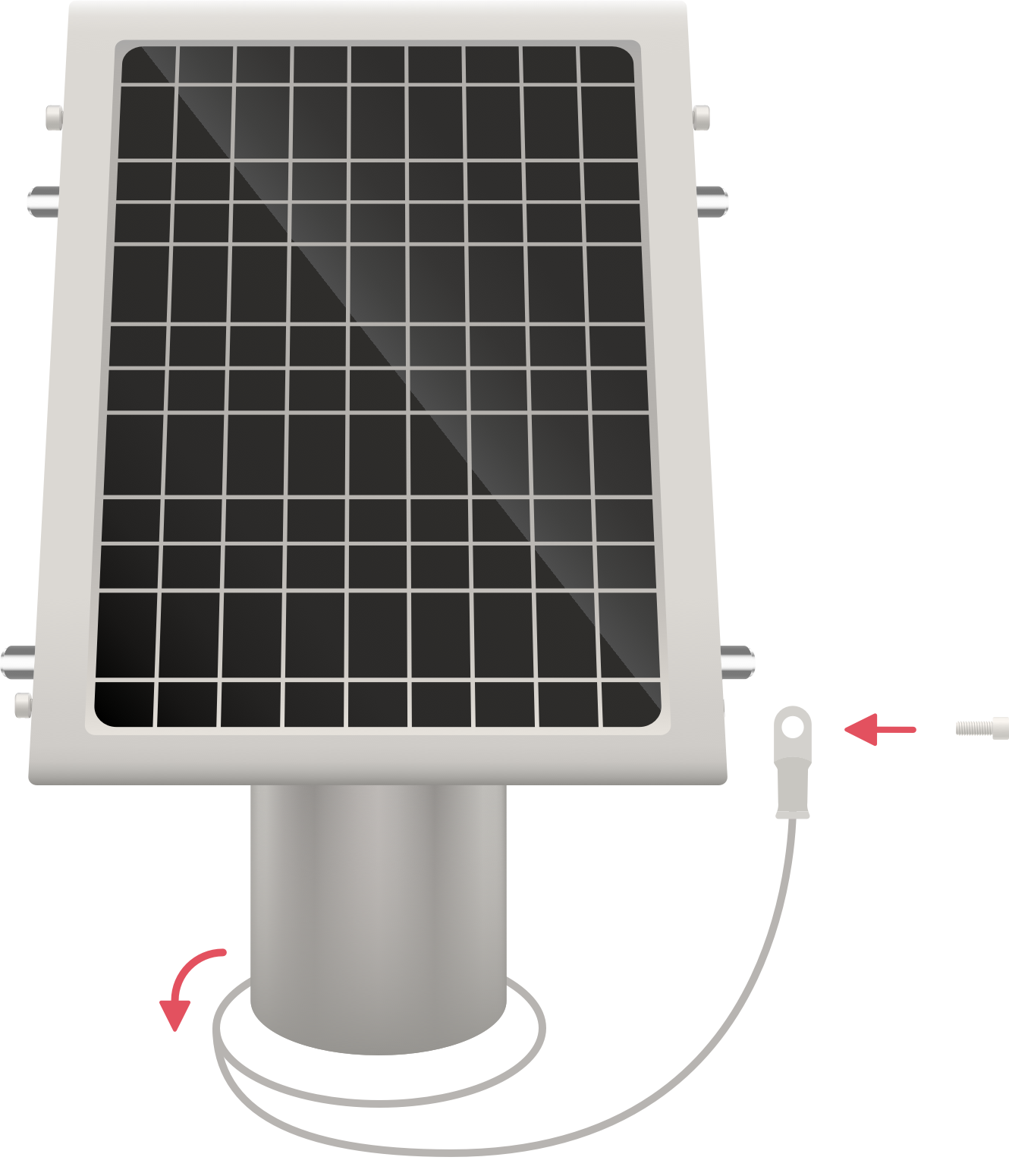 Attach the Safety Cable to a Solid Mounting Point near the NextLink (Pole Mount)