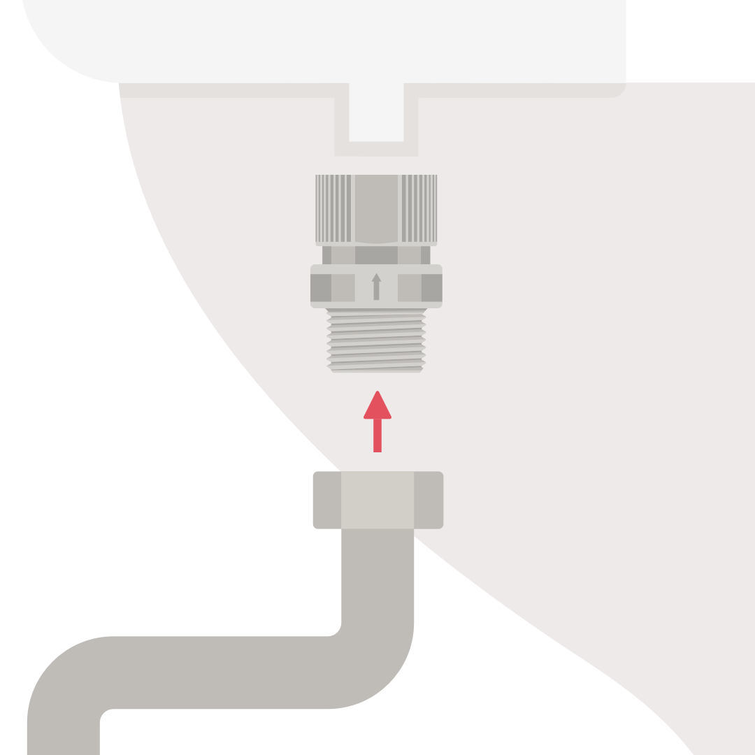 Attach Supply Line to Flow Sensor (Warm)