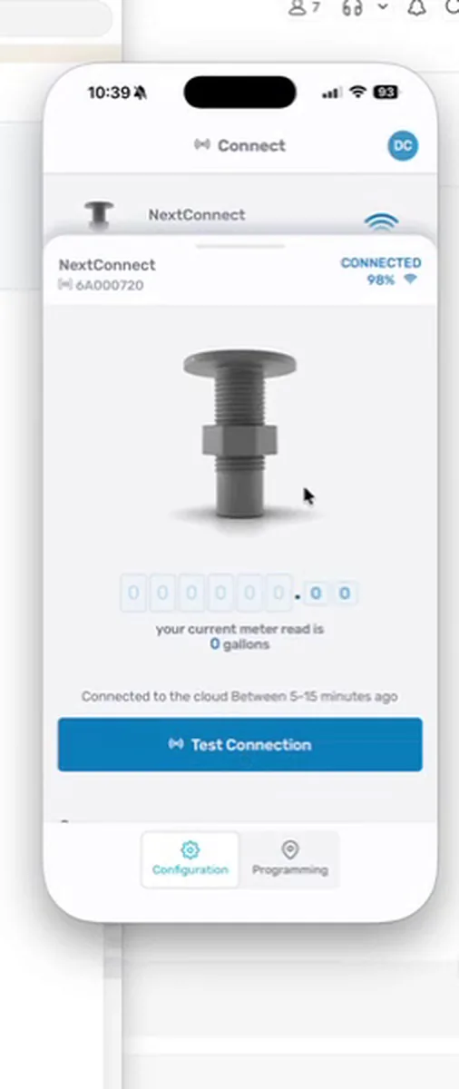 An NC5 connected in the NextCity Mobile App, listed as NextConnect